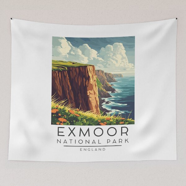 Item preview, A Vintage Illustration of Exmoor National Park - England  designed and sold by GoodOldVintage.