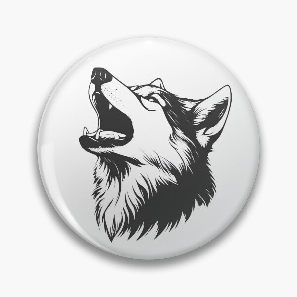 Item preview, Howling Wolf Cartoon Style Sticker Logo, Illustration, Wall arts, Art Prints and More designed and sold by Kevin Lou.