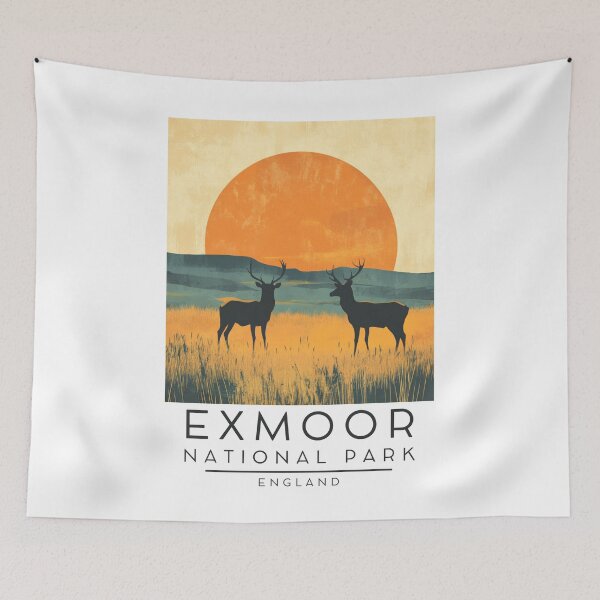 Item preview, A Vintage Illustration of Exmoor National Park - England  designed and sold by GoodOldVintage.