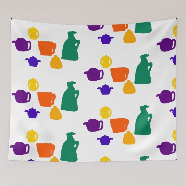 Item preview, Tea Time with hand drawn pots  designed and sold by wallartofmio.