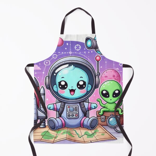 Item preview, Cute Happy Baby Astronaut with Pet Alien and a Map designed and sold by WyckedLynn.