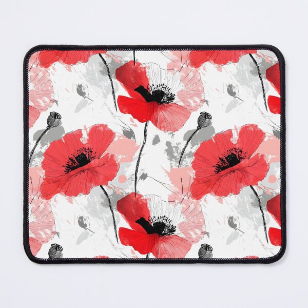 Artikelvorschau, Rotes Mohnblumen Pattern Aquarell Design entworfen und verkauft von Kathleen Weinert.