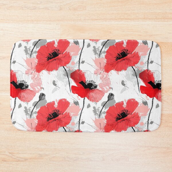 Artikelvorschau, Rotes Mohnblumen Pattern Aquarell Design entworfen und verkauft von Kathleen Weinert.