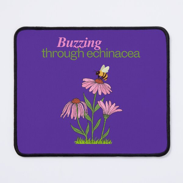 Item preview, Herb ilustration Buzzing through echinacea designed and sold by SimpleUla.