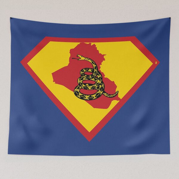 Item preview, IRAQ - Freedom Is The Superpower - Gadsden Snake Flag - Dont Tread On Me SUPERHERO design designed and sold by pelagio.