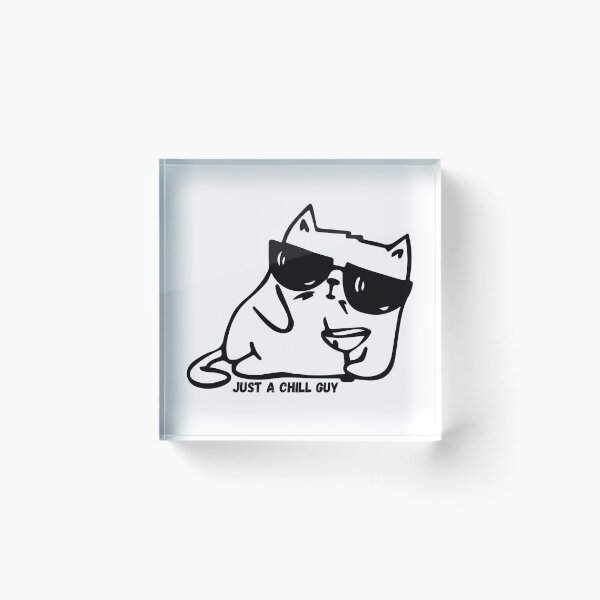 Item preview, Just a Chill Guy Cat Meme  designed and sold by lisaamakye.