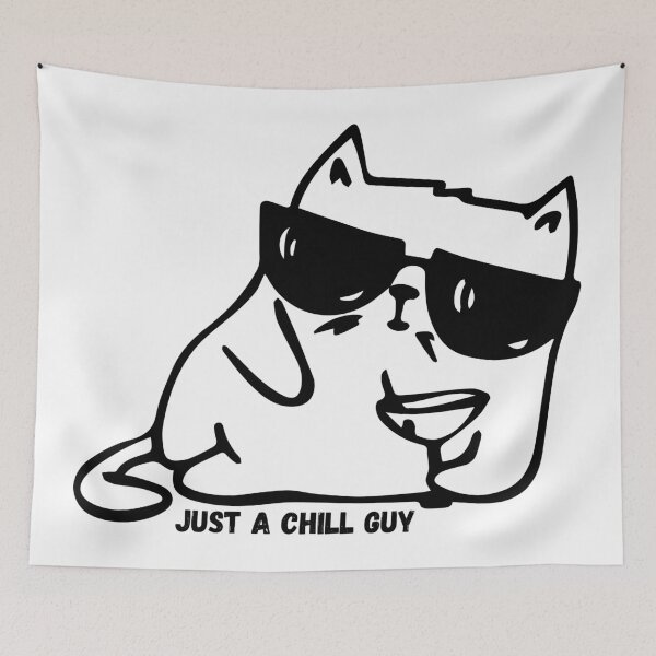 Item preview, Just a Chill Guy Cat Meme  designed and sold by lisaamakye.