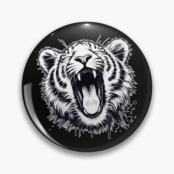 Item preview, Yawning Tiger Cute Monochromatic designed and sold by TomFrontierArt.
