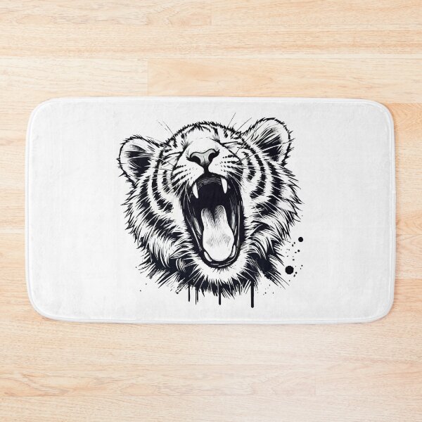 Item preview, Yawning Tiger Cute Monochromatic designed and sold by TomFrontierArt.