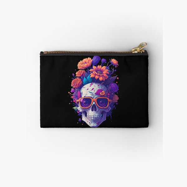 Item preview, Colorful Floral Skull Art - Day of the Dead Sugar Skull with Flowers - Gothic Skeleton Mexican Holiday Design designed and sold by DrawHandArt.