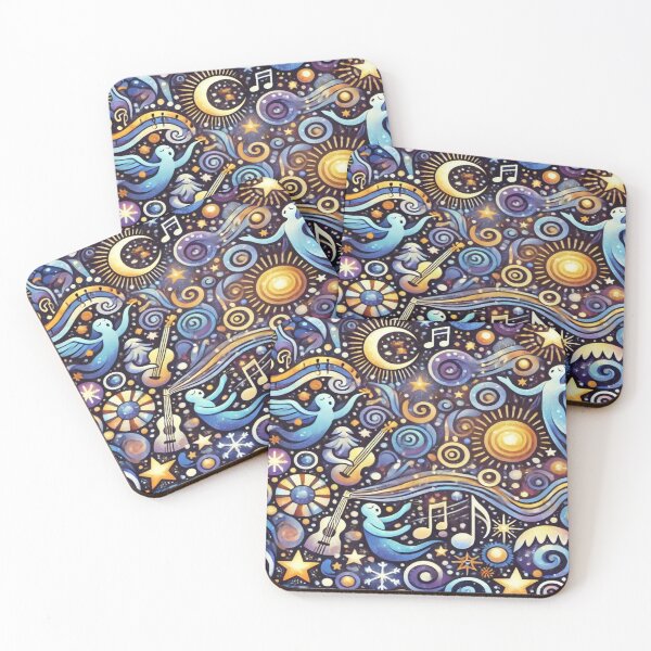 Item preview, Celestial Carolers in Winter Night – Perfect Gift for Holidays designed and sold by Imaginarium of Chaos falcon88 .
