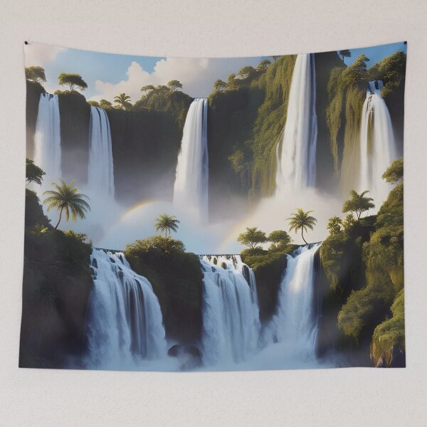 Item preview, waterfalls in the green forest or green jungle 11 designed and sold by AA-designstore.