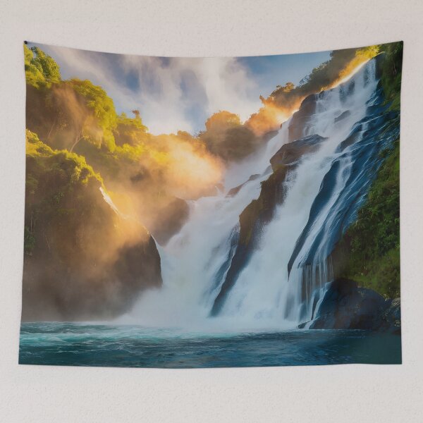 Item preview, waterfall in the green forest or green jungle 12 designed and sold by AA-designstore.