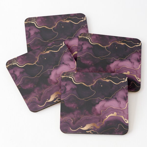Item preview, Cosmic Marbling: Golden Veins on Purple Abyss designed and sold by anytka.