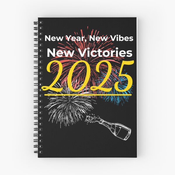 Aperçu de l'œuvre T-shirt « Nouvelle année, nouvelles vibrations, nouvelles victoires » – 2025 créée et vendue par JCRockDesign.