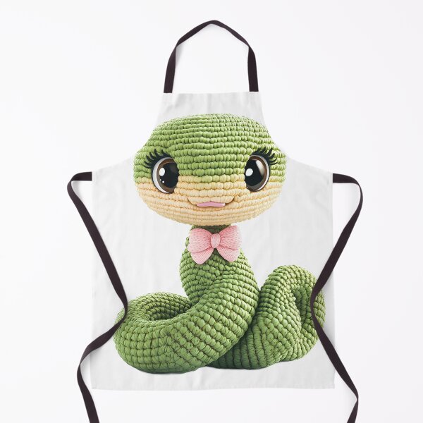 Item preview, Amigurumi-Style Cute Green Snake with Pink Bow Tie Adorable Christmas Gift Design designed and sold by AnnDesignStudio.