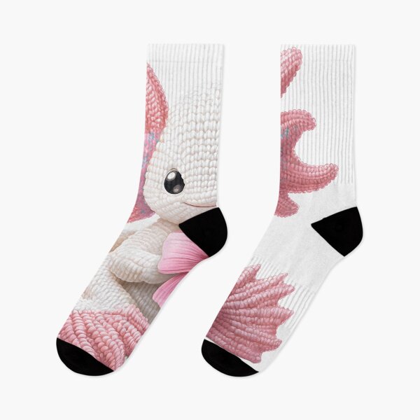 Item preview, Adorable Knitted Axolotl Digital Art Pastel Christmas Charm designed and sold by AnnDesignStudio.