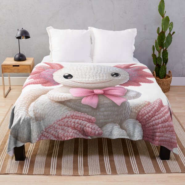 Item preview, Adorable Knitted Axolotl Digital Art Pastel Christmas Charm designed and sold by AnnDesignStudio.