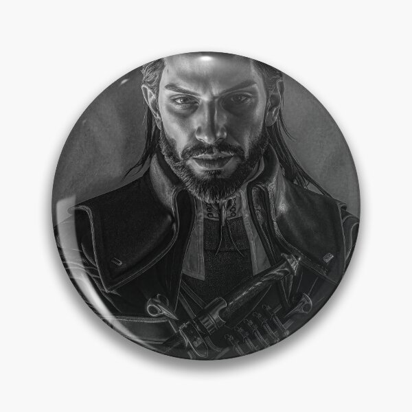 Item preview, Lucanis - Dragon Age Black and White print designed and sold by Very Peculiar.