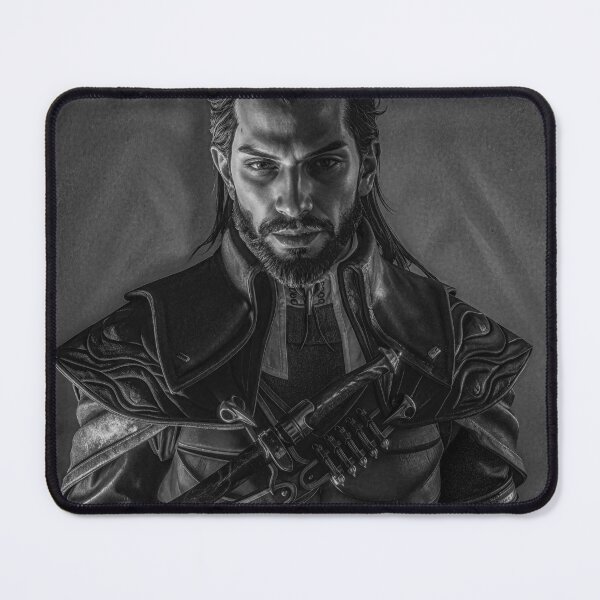 Item preview, Lucanis - Dragon Age Black and White print designed and sold by Very Peculiar.