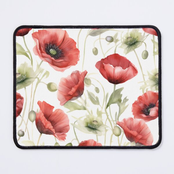 Artikelvorschau, Rotes Mohnblumen Pattern Aquarell Design entworfen und verkauft von Kathleen Weinert.