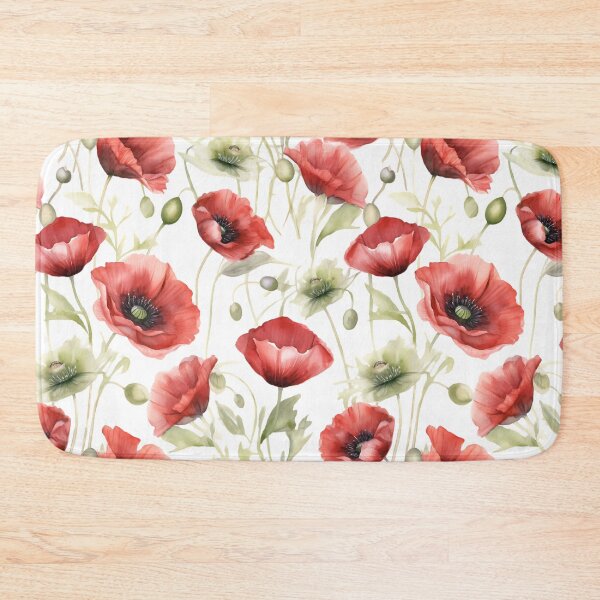 Artikelvorschau, Rotes Mohnblumen Pattern Aquarell Design entworfen und verkauft von Kathleen Weinert.