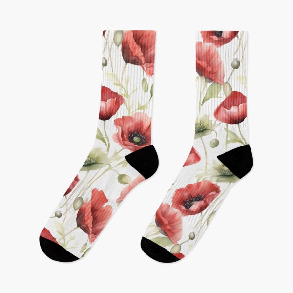 Artikelvorschau, Rotes Mohnblumen Pattern Aquarell Design entworfen und verkauft von Kathleen Weinert.