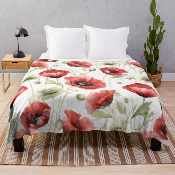 Artikelvorschau, Rotes Mohnblumen Pattern Aquarell Design entworfen und verkauft von Kathleen Weinert.