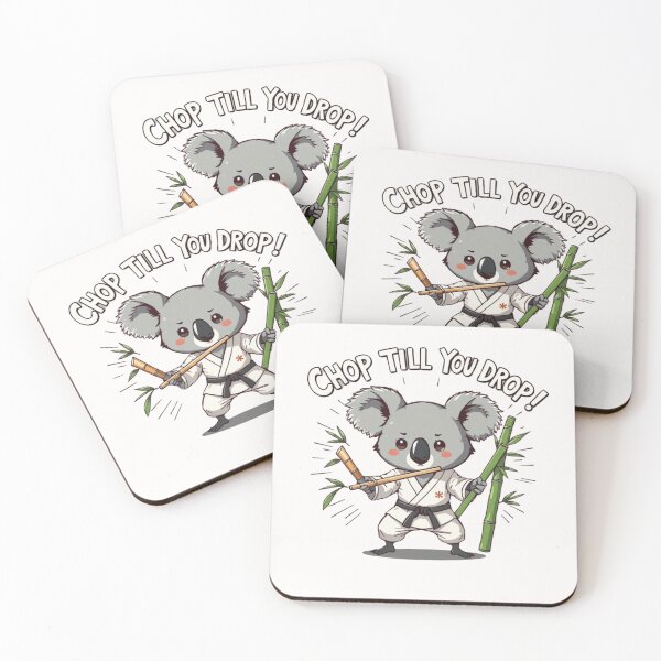 Item preview, Cute Koala Karate Master Chop Till You Drop Bamboo Sticks Comic Style designed and sold by Kia Blaze.