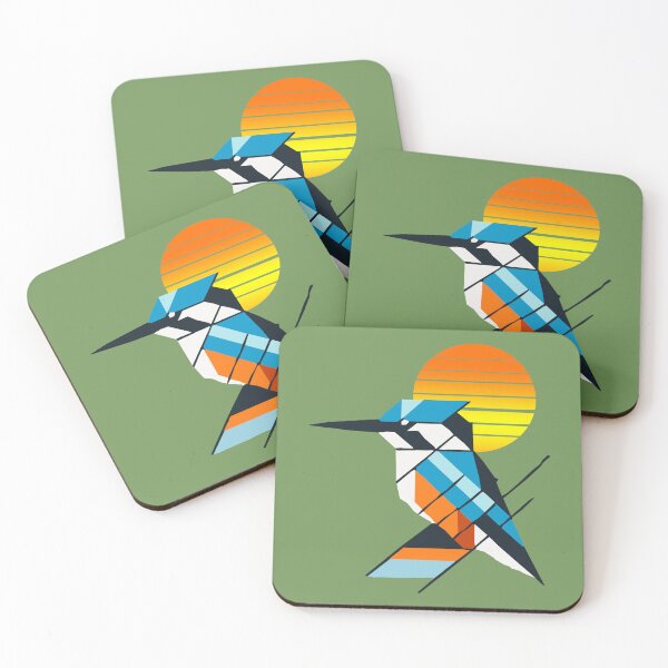 Item preview, Minimalist Geometric Kingfisher designed and sold by 2Blue-Dots.