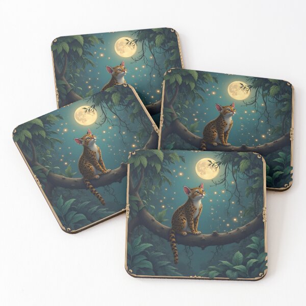 Item preview, Margay with Fireflies designed and sold by HabitableMoons.
