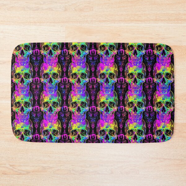 Item preview, Neon Rainbow Trippy Skull designed and sold by ajollycreation.