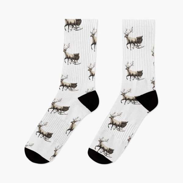 Item preview, Timeless Christmas Reindeer and Sleigh Illustration designed and sold by ArtfullyJua.