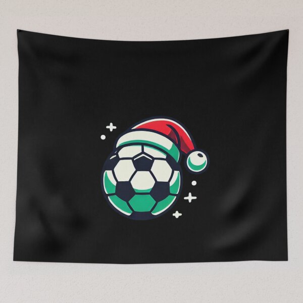 Item preview, Modern Trendy I love soccer ball,Christmas Soccer Ball with Santa Hat  designed and sold by SOUFIANE1991.
