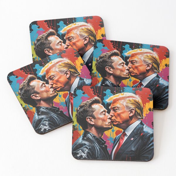 Item preview, Elon Musk and Donald Trump The Kiss designed and sold by DakotaInspired.
