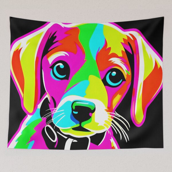Item preview, Neon Puppy Pop Art designed and sold by Health And Fitness Posts e-Store.