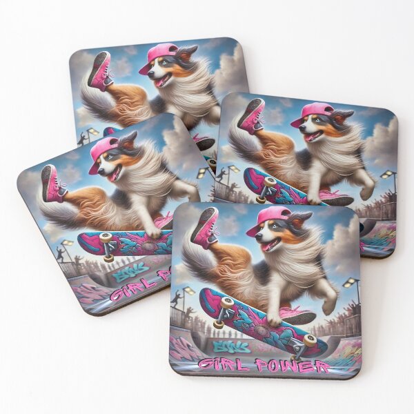 Item preview, Girl Power Skateboarding Dog designed and sold by gleefulme.