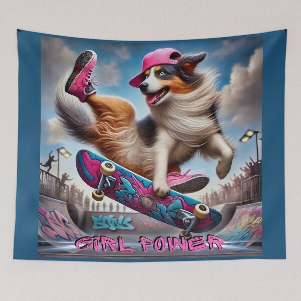 Item preview, Girl Power Skateboarding Dog designed and sold by gleefulme.