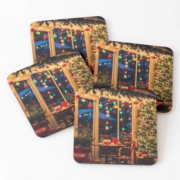 Item preview, Cozy Cafe with Christmas Ambience, Glass Cafe designed and sold by MyArt23.