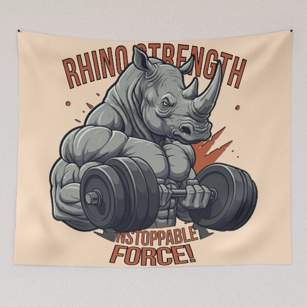 Item preview, Unstoppable Rhino Strength: Power Up Your Workout! designed and sold by CoolEnthusias.
