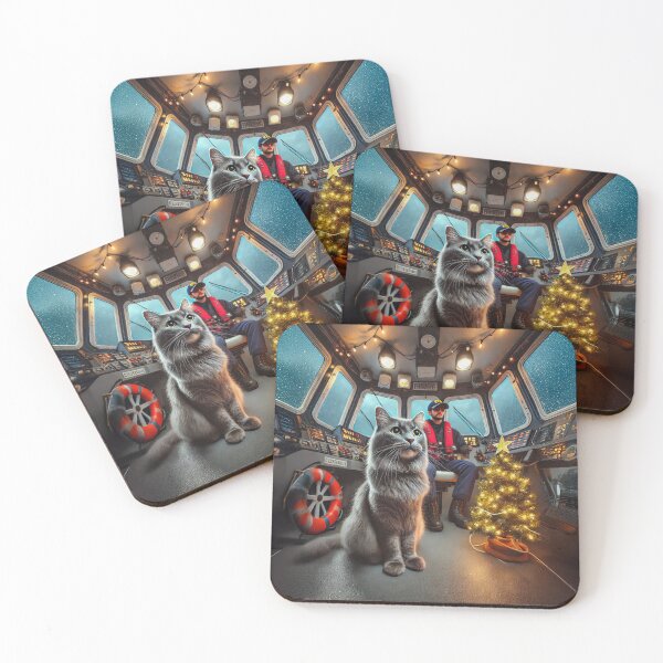 Item preview, United States Coast Guard-Cat and Christmas Tree *16 designed and sold by noelallumphoto.