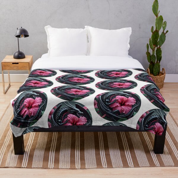 Item preview, Onyx Dragon with Pink Hibiscus designed and sold by Crypto Tography.