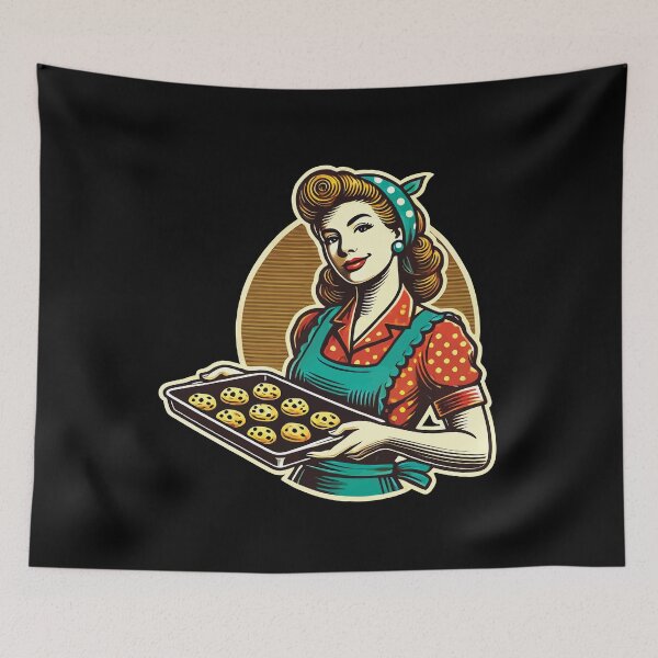 Item preview, Vintage Baker With Cookie Tray Illustration designed and sold by LuminOrb.