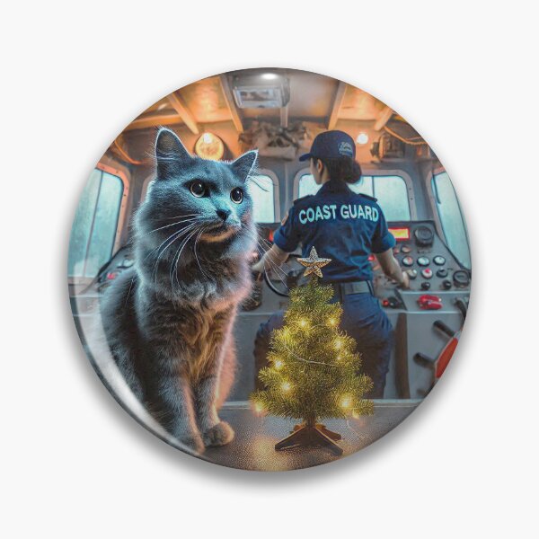 Item preview, United States Coast Guard - Cat with Christmas Tree #18 designed and sold by noelallumphoto.
