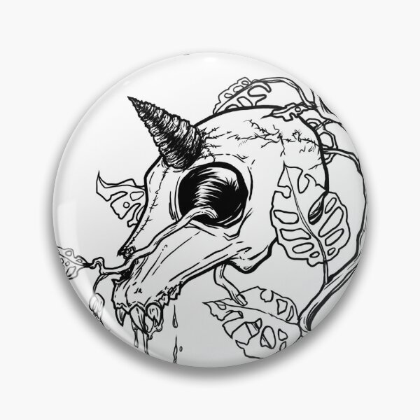 Item preview, Unicorn skull in Monstera designed and sold by creativeNF.