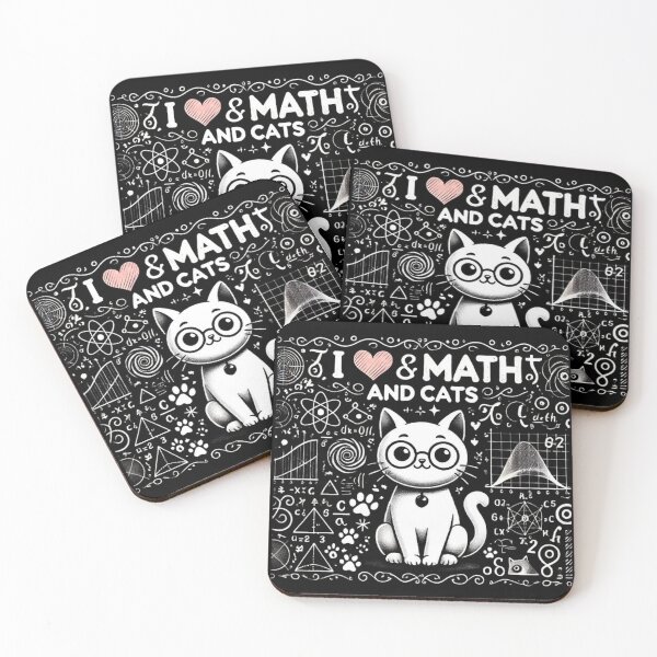 Item preview, I Love Math And Cats Cute Funny Pet Lover Teacher Student designed and sold by SztylishDesigns.