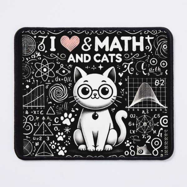 Item preview, I Love Math And Cats Cute Funny Pet Lover Teacher Student designed and sold by SztylishDesigns.