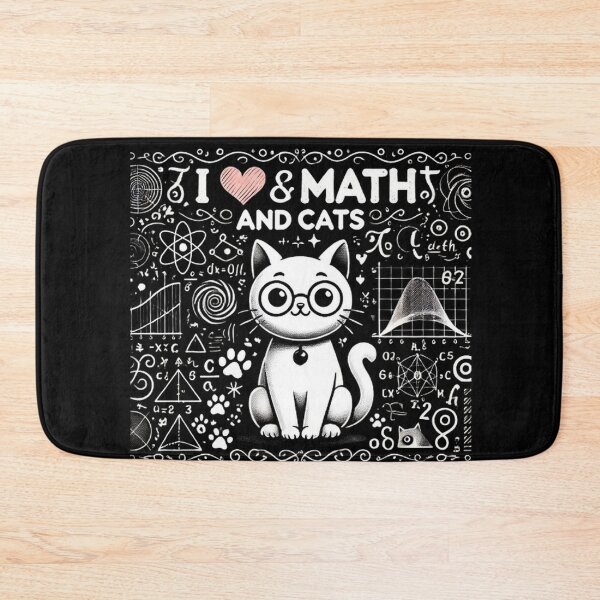 Item preview, I Love Math And Cats Cute Funny Pet Lover Teacher Student designed and sold by SztylishDesigns.