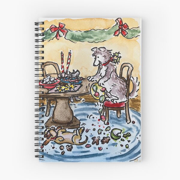 Item preview, Sneaky dogs stealing Christmas treats designed and sold by KatherineHyde.