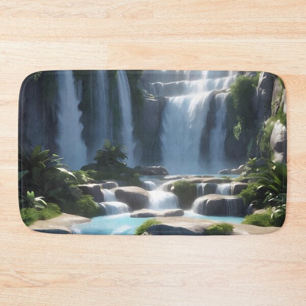Item preview, waterfalls in the green forest or green jungle 13 designed and sold by AA-designstore.